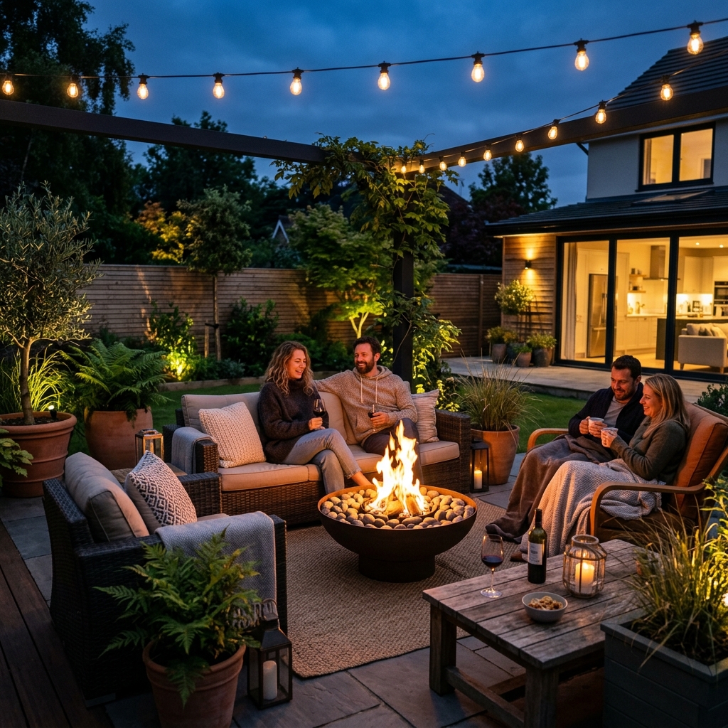 Relaxing evening outdoor setup